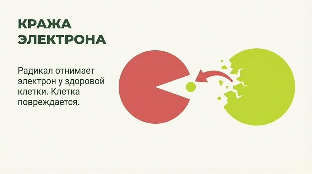 Как свободные радикалы повреждают кожу